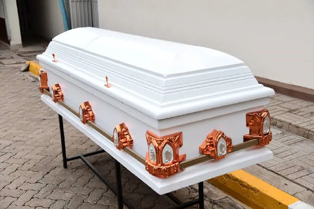White casket